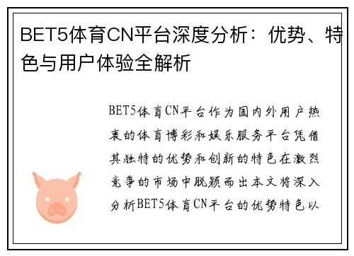 BET5体育CN平台深度分析：优势、特色与用户体验全解析